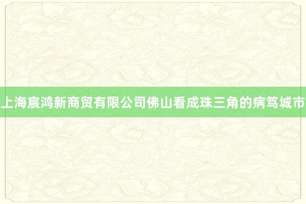 上海宸鸿新商贸有限公司佛山看成珠三角的病笃城市